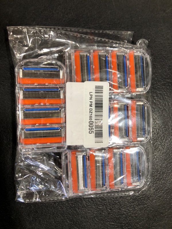Photo 1 of 16 Count Razor Blade Refills, Compatible with Fusion5 Razor, Long-Lasting Sharpness and Skin-Friendly Shaving - Orange Edition