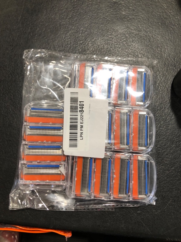 Photo 1 of 16 Count Razor Blade Refills, Compatible with Fusion5 Razor, Long-Lasting Sharpness and Skin-Friendly Shaving - Orange Edition