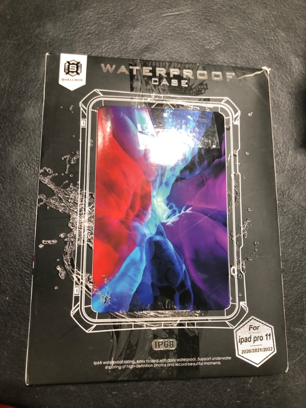 Photo 1 of Transy for iPad Pro 11 Case - Black Waterproof Case for iPad Pro 11 Inch 2020 2021 2022 New Clear Full Body Protection Bumper Case Shockproof Dustproof with Ring Stand Strap Built in Pen Holder