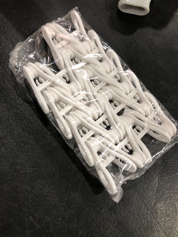 Photo 1 of Otylzto 20 Pcs Multi-Purpose Clips for Hangers, White Clothes Hanger Clips, Standard Plastic Hanger