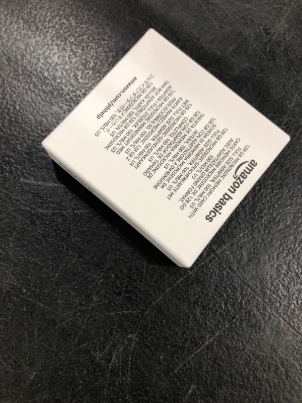 Photo 1 of Amazon Basics Micro SDXC Memory Card with Full Size Adapter, A2, U3, Read Speed up to 100 MB/s, 128 GB, Black