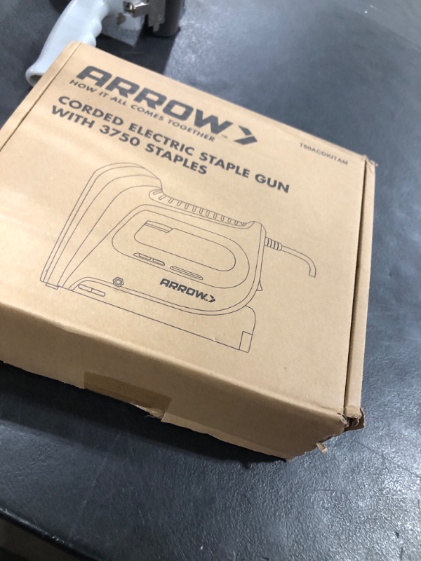 Photo 1 of Arrow Electric Staple Gun Kit, Corded Stapler with 3750 Pieces T50 1/4", 3/8", 1/2" Staples, for Upholstery Professional and DIY Projects, T50ACD