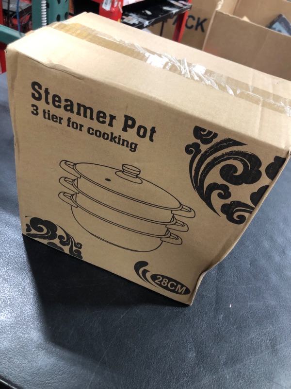 Photo 1 of Steamer Pot for Cooking 11 inch, Steamer Pots 3-tier Multipurpose Stainless Steel Steam Pot Cookware with Handle for Vegetable