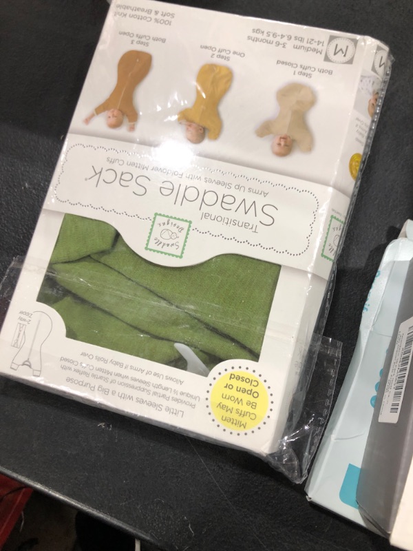 Photo 1 of SwaddleDesigns Transitional Swaddle Sack, Arms Up Half-Length Sleeves & Mitten Cuffs, Swaddle for Newborn Transition to Baby Sleep Sack Wearable Blanket, 3-6 Month, 14-21 lb, Heathered Green Turtle