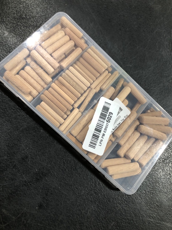 Photo 1 of 100 Pcs Wooden Dowel Pins - 1/4 inch, 5/16 inch,3/8 inch Fluted Wood Dowels Rods,Hardwood Crafts Dowel Pegs