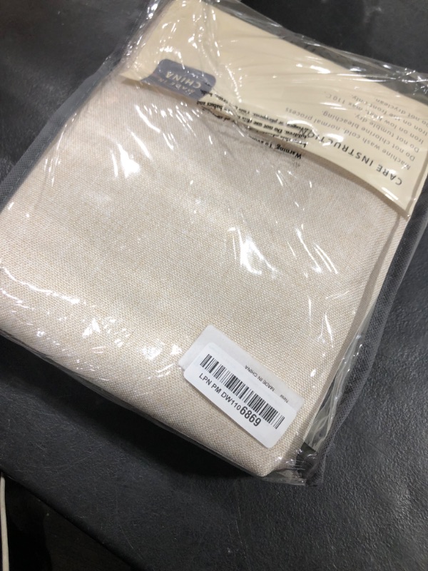 Photo 1 of 100% Blackout Shield Linen Blackout Curtains for Bedroom 84 Inches Long, Back Tab/Rod Pocket Living Room Drapes, Thermal Insulated Blackout Curtains 2 Panels Set, 50" W x 84" L, Cream