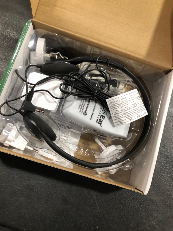 Photo 1 of SuperEar Rechargeable Personal Sound Amplifier - 50dB Amplifier with Headphones, Earbuds and Tactile 3 Tone Frequency - Sound Amplifiers for Seniors, Adults and Elderly - Model SE9000HP (PSAP)