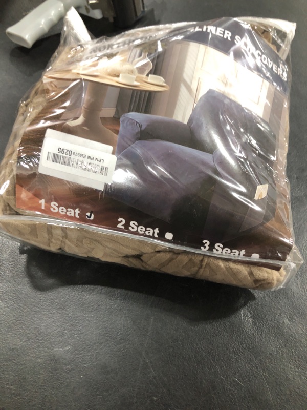 Photo 1 of NORTHERN BROTHERS Recliner Chair Covers, Stretch Recliner Covers That Stay in Place 4 Pieces1 Seater with Storage Pockets Soft Recliner Slipcovers for Kids, Pet, Khaki