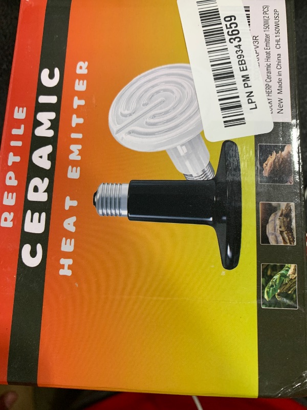 Photo 1 of LUCKY HERP 150W Ceramic Heat Emitter, Reptile Heat Bulbs, Ceramic Heat Lamp for Reptiles, Amphibian, Chicken, Dog, Cat (2-Pack)