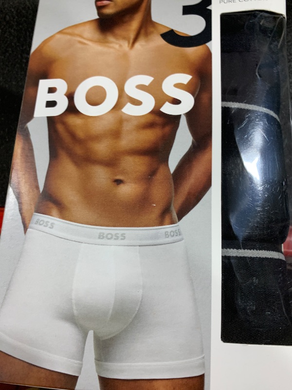Photo 1 of BOSS Men's 3-Pack Cotton Boxer Brief, True Black, Medium