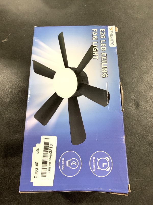 Photo 1 of ZMISHIBO 2 Pack 17.9 Inch Socket Fan Light with Remote, Dimmable 3 Colors 6 Speed 1100 Lumens Light Bulb Screw in Ceiling Fan with Lights, Light Socket Ceiling Fan for Bedroom -White