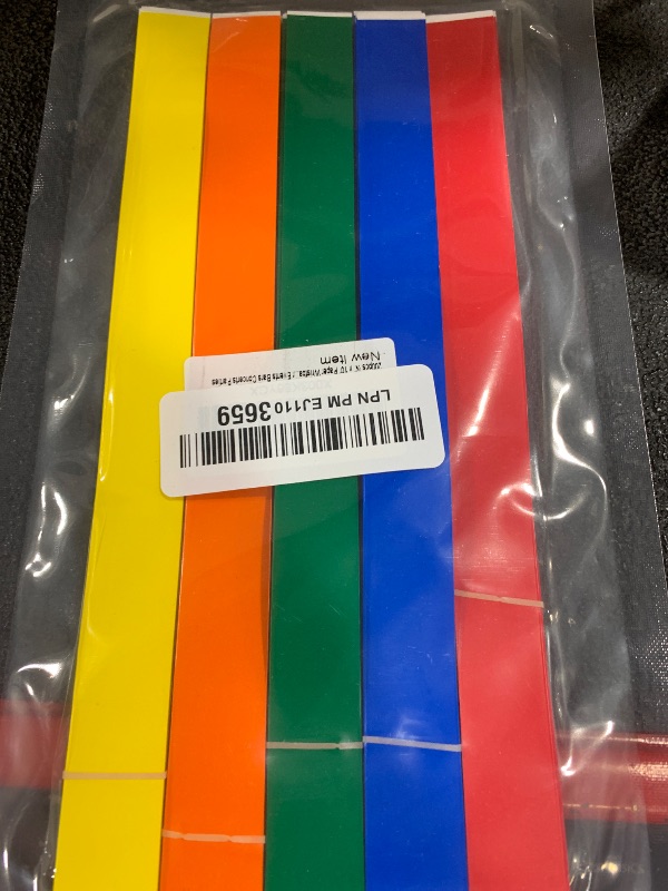 Photo 1 of QPINGH Paper Wristbands, 200pcs ¾” x 10” Neon Waterproof, Lightweight Adhesive Wristbands for Events, Concerts, Parties