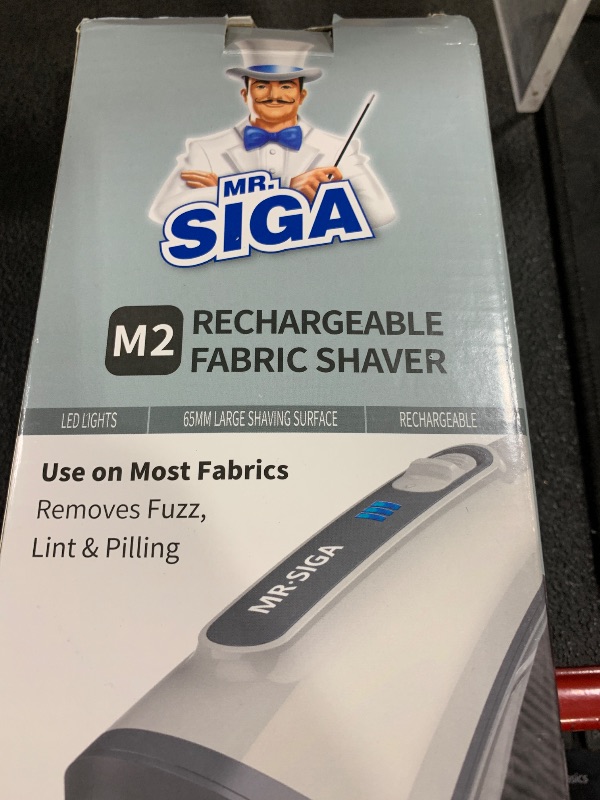 Photo 1 of MR.SIGA Fabric Shaver and Lint Remover with 2 Speeds, Rechargeable Electric Lint Fuzz Remover with LED Lights and 2 Replaceable 6-Leaf Blades, Cream/Gray
