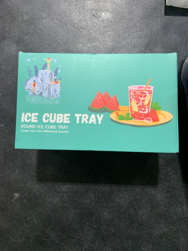 Photo 1 of WIBIMEN Large Ice Cube Molds, Big Round Whiskey Ice Cube Trays for Freezer, Easy to Fill & Release, Whiskey Bourbon Cocktail(1.9In*6 Balls- Blue/2 Pack)