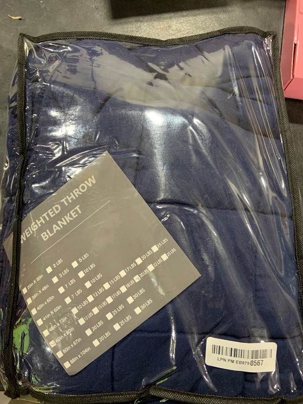 Photo 1 of yescool Weighted Blanket for Adults (20 lbs, 60” x 80”, Blue) Cooling Heavy Blanket for Sleeping Perfect for 190-210 lbs, Queen Size Breathable Blanket with Premium Glass Bead, Machine Washable