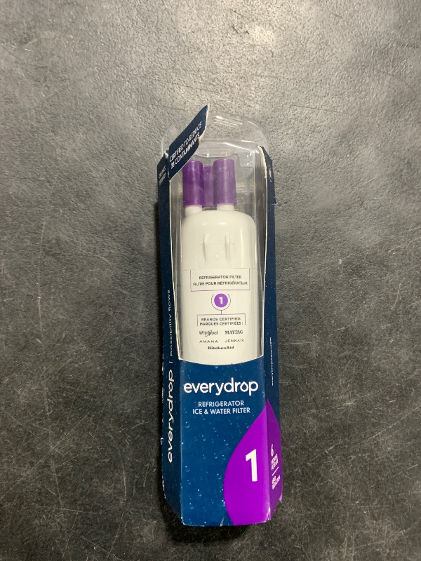 Photo 1 of everydrop by Whirlpool Ice and Water Refrigerator Filter 1, EDR1RXD1, Single-Pack , Purple