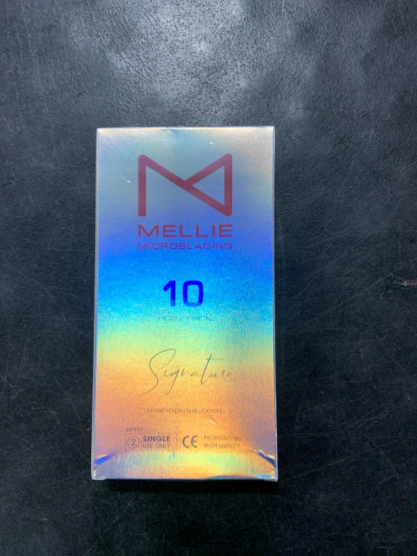 Photo 1 of M PACK OF 10 Mellie's Signature Microblading Disposable Pen - Sterilized Blade - Comfortable Rubber Grip With Pigment Sponge (U18 NANO .15mm, Multi Color)