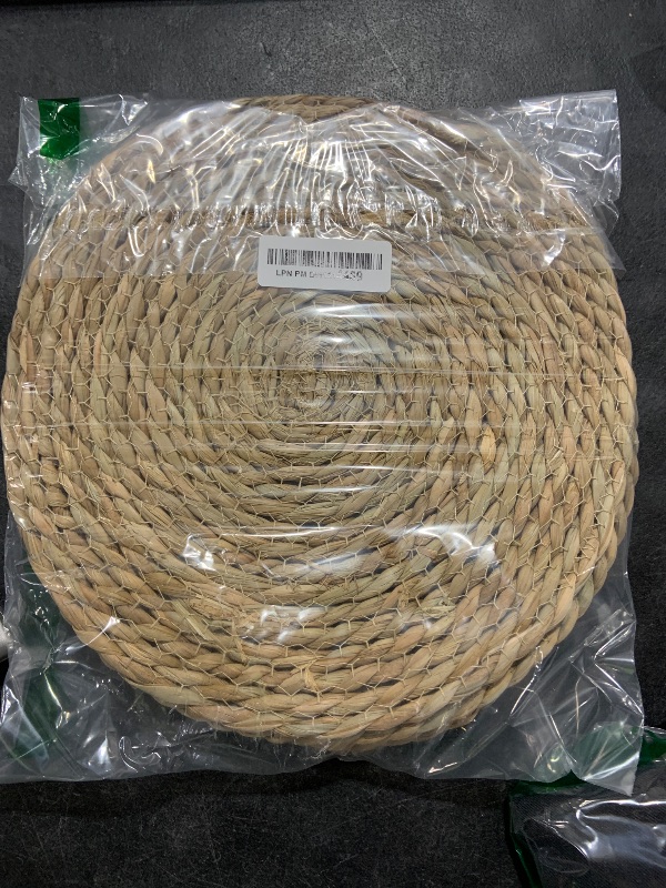 Photo 1 of Round Woven Placemats Set of 4, 12" Boho Rattan Placemats Natural Hand-Woven Place Mats Table Decor, Chargers for Dinner Plates, Farmhouse Place Mats, Wicker Table Mats for Dining Table, Home