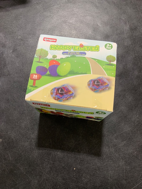 Photo 1 of KIZZYEA 36 Pack Easter Eggs with Mini Pull Back Cars for Kids, Easter Gifts Eggs Filled for Egg Hunt Party Favors, Filled Easter Eggs for Kids, Easter Basket Stuffers Classroom Prizes for Boys Girls