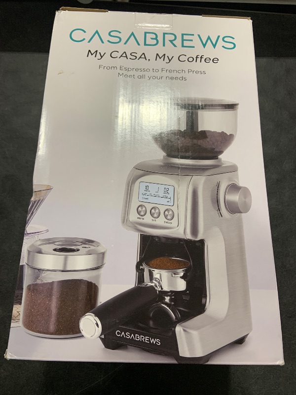 Photo 1 of CASABREWS Tornado Electric Coffee Grinder, Conical Burr Coffee Bean Grinder with 77 Precise Grind Settings, Intelligently Grinds from Espresso to French Press, Gift for Baristas and Coffee Lovers