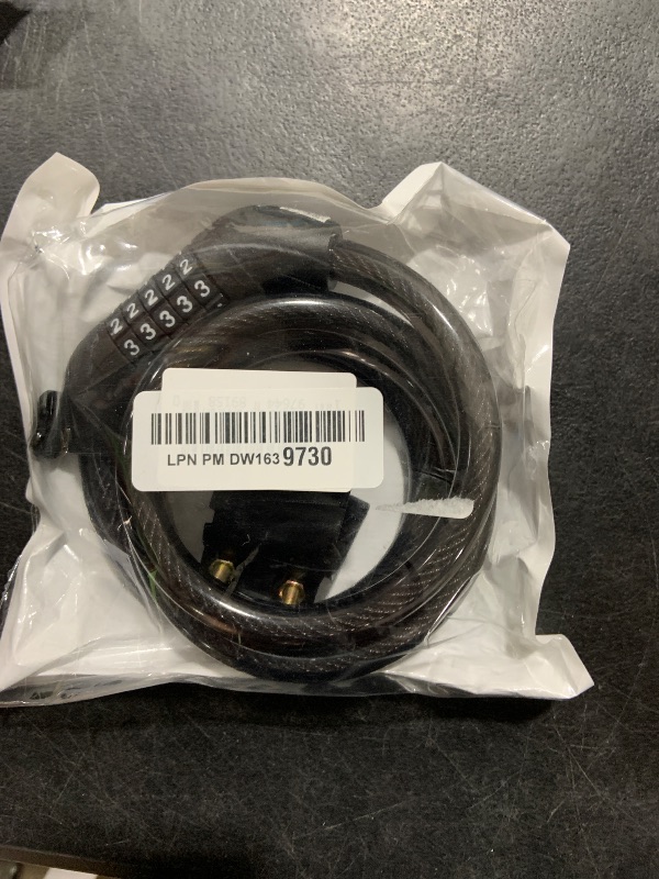 Photo 1 of KEYSTP Bike Lock Cable with Combination,High Security 5-Digit Resettable Combination Bicycle Lock Anti-Theft, with Mounting Bracket for Bikes and Scooters?Black?