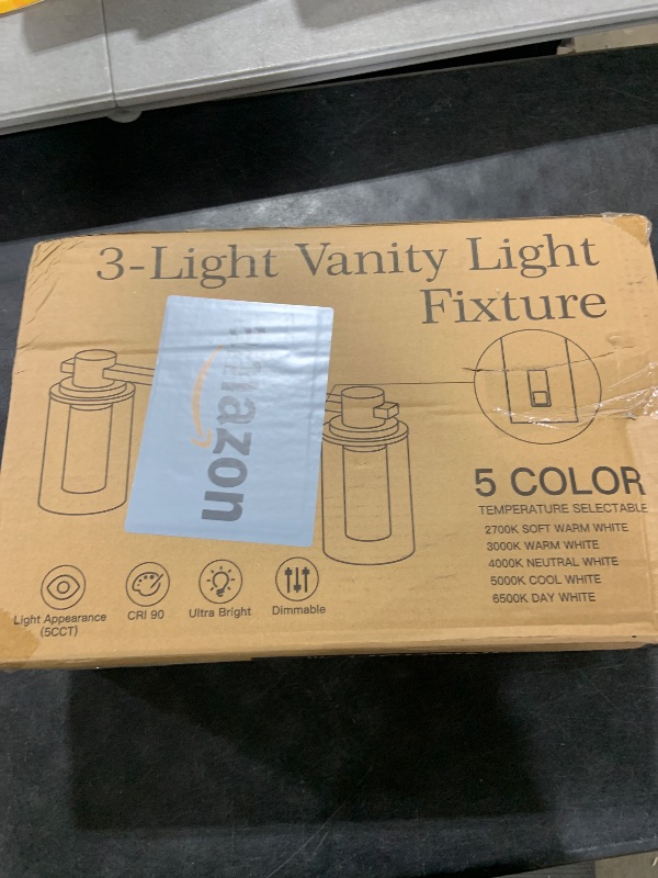 Photo 1 of Quntis 3-Light Black Bathroom Light Fixtures with 5 Color Modes, 16 Inch Dimmable Modern Vanity Lighting Fixture Over Mirror, 21 Watts Eye Protection LED Wall Lamp (UL Certified, Bulbs Included)