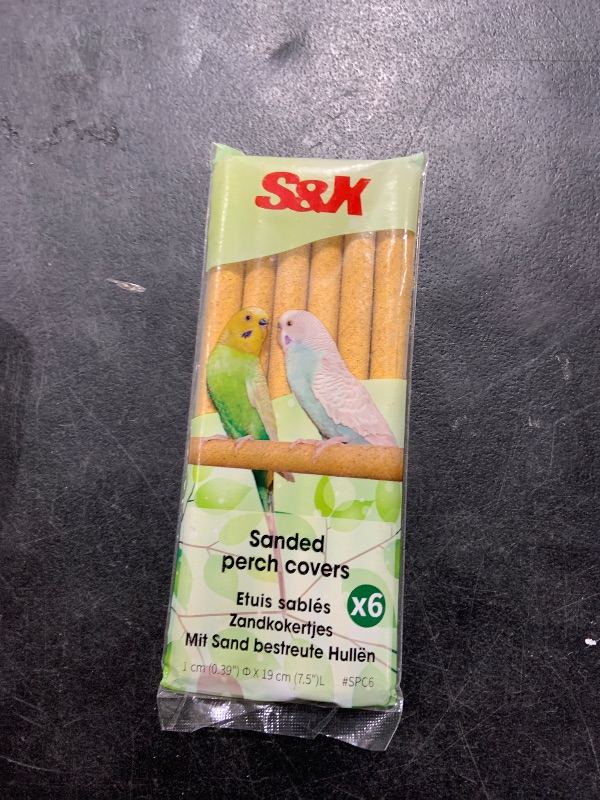 Photo 1 of S&X Small Bird Perch Covers, Sand Perch Covers Sandpaper for Budgies, Canaries, Parakeets, Lovebirds and Other Small Birds (6)