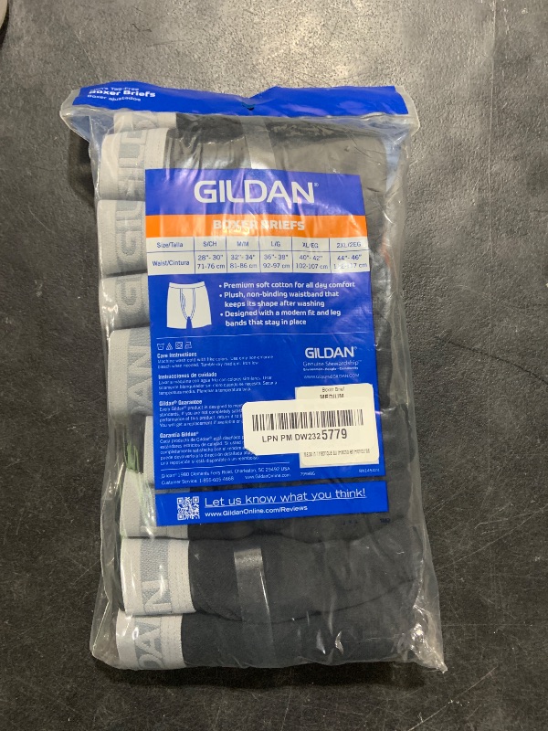 Photo 1 of Gildan Men's Underwear Boxer Briefs, Multipack, Black (5-Pack), Medium