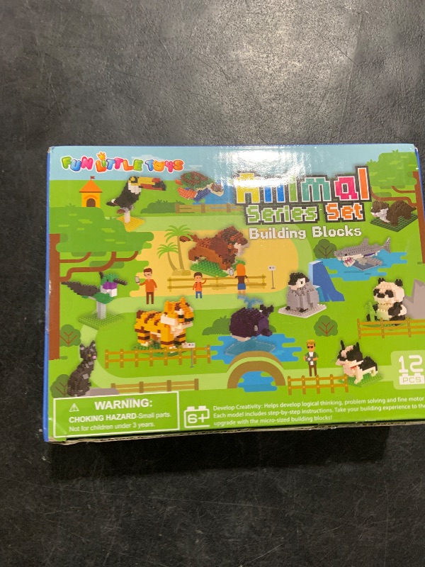 Photo 1 of FUN LITTLE TOYS Party Favor for Kids Building Set, Mini Animals Building Blocks Sets Goodie Bags Stuffers for Kid, Small Toy Prizes, 12Pack Kit Birthday Party Favor Gifts Toys for Ages 8-13