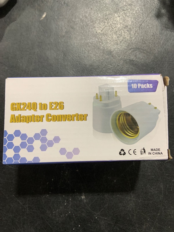 Photo 1 of Luxvista Gx24q to E26/E27 LED Light Sockets Adapter, Gx24 to Medium Edison Bulb Base Adapter, 4 Pin CFL Lamp Base Converter, Gx24/Gx24q to E26 Light Fixture, Remove Bypass The Ballast, 10-Pack