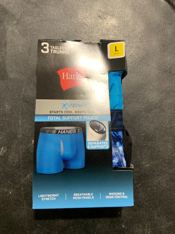 Photo 1 of Hanes mens Total Support Pouch Men's Boxer Briefs Pack, Anti-chafing, Moisture-wicking Underwear With Cooling ( Trunks, Trunk - Assorted, Large US