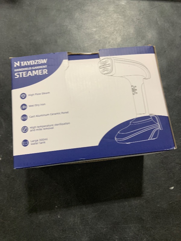 Photo 1 of Powerful Handheld Fabric Steamer - 1800W with Fast Ceramic Heat-Up Plate, 2-in-1 Ironing & Wrinkle Remover, Steam Nozzle, Lint Brush - Blue, for US 120V Only