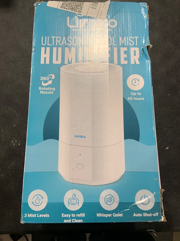 Photo 1 of Livatro 4L Top Fill Humidifiers for Bedroom Large Room Nursery, Cool Mist Humidifier With Ultrasonic Quiet, Auto Shut-off and Easy to Clean, Last up to 40 Hours, White