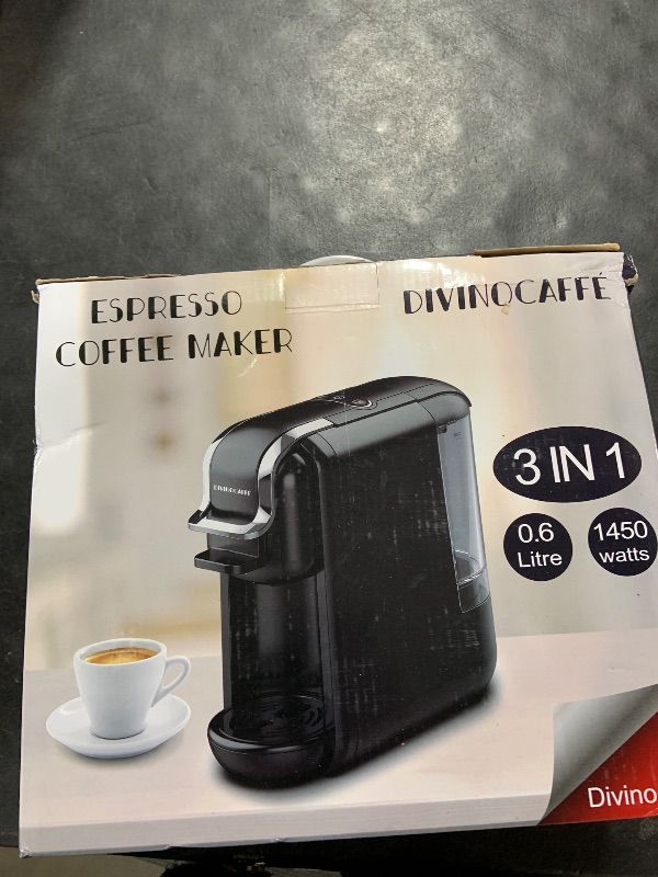 Photo 1 of DIVINOCAFFÉ Espresso Maker for Nespresso Capsule, Lavazza Blue Capsule & Coffee Powder, 19 Bar Pump Pressure Makes Authentic Espresso Coffee, Mini Espresso Coffee Machines with Removable Water Tank.