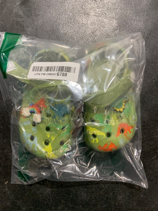Photo 1 of OWIF Toddler Clogs Boys Girls Kids Dinosaur Garden Shoes Slip on Sandals Slides Water Summer Shoes for Outdoor Beach Pool -DinoGreen