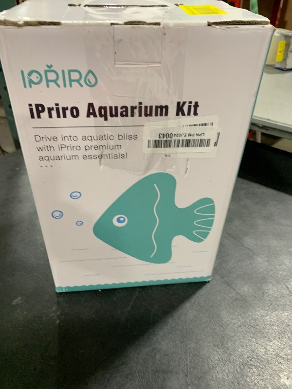 Photo 1 of iPriro Ultra White Glass Betta Aquarium Starter Kits 1.5 Gallon Small Fish Tank, Betta Fish Tank with LED Light, Power Filter, 4mm Glass