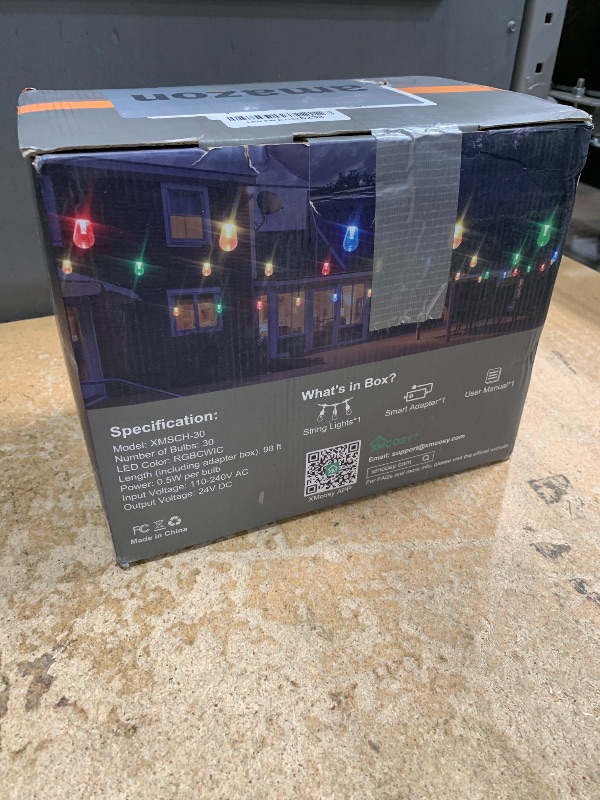Photo 1 of XMCOSY+ Smart Outdoor String Lights, 98Ft Patio Lights Waterproof, App Control, Compatible with Alexa, RGBCWIC Color Changing LED String Light for Outside