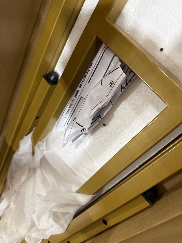 Photo 1 of MAJARO Small Modern Console Table for Entryway, Tempered Glass with Golden Metal Frame Sofa Table for Living Room, Hallway, Office