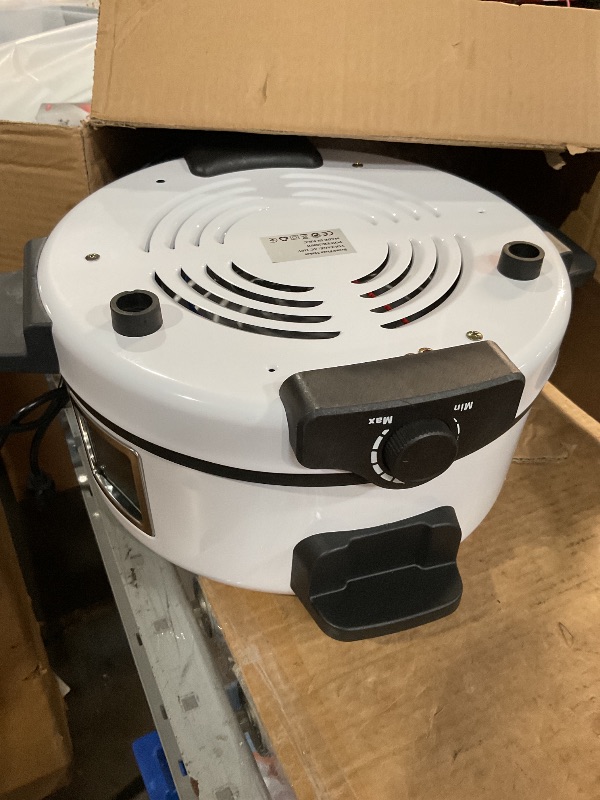 Photo 1 of (Used)(damaged) 12" Electric Pizza Oven-Countertop Pizza Maker with Temperatures Control, Perfect for Pizzas/Pancake/Quesadillas/Cookies (White)