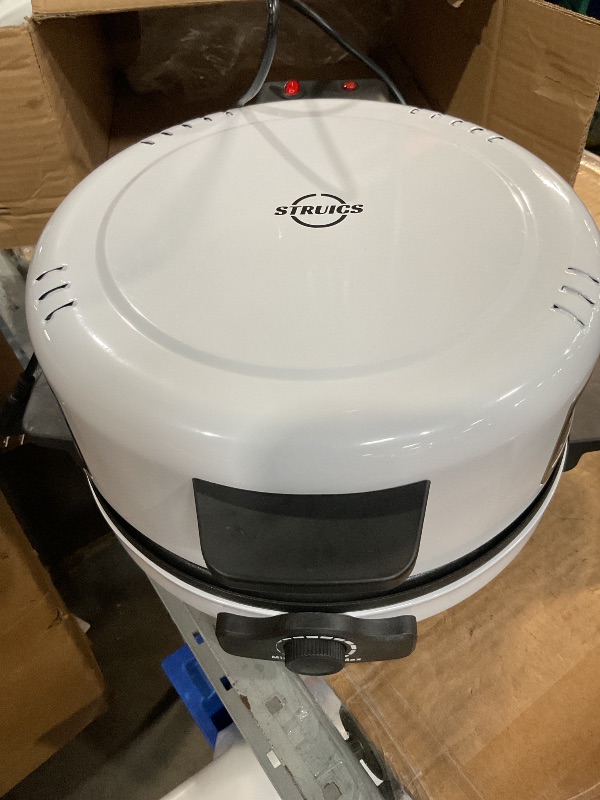Photo 1 of (Used)(damaged) 12" Electric Pizza Oven-Countertop Pizza Maker with Temperatures Control, Perfect for Pizzas/Pancake/Quesadillas/Cookies (White)