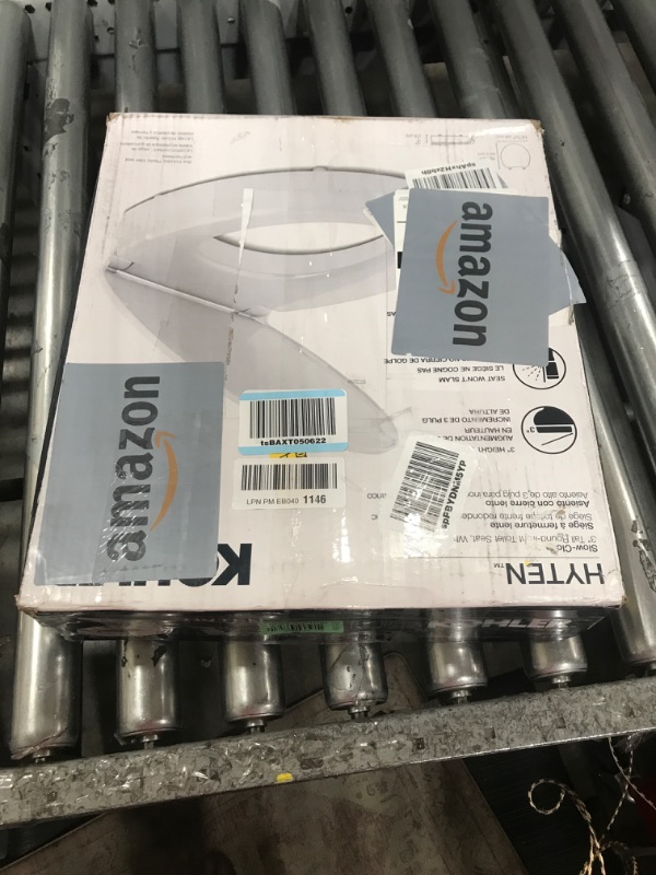Photo 1 of *** SEE COMMENTS*** KOHLER 25876-0 Hyten Elevated Quiet-Close Round Toilet Seat, Contoured Seat with Grip-Tight Bumpers, Quick-Attach Hardware, White