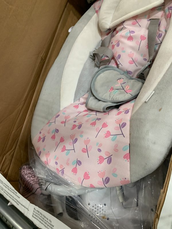Photo 1 of (MISSING POWER CORD) Ingenuity SimpleComfort Lightweight Compact 6-Speed Multi-Direction Baby Swing, Vibrations & Nature Sounds, 0-9 Months 6-20 lbs (Pink Cassidy)