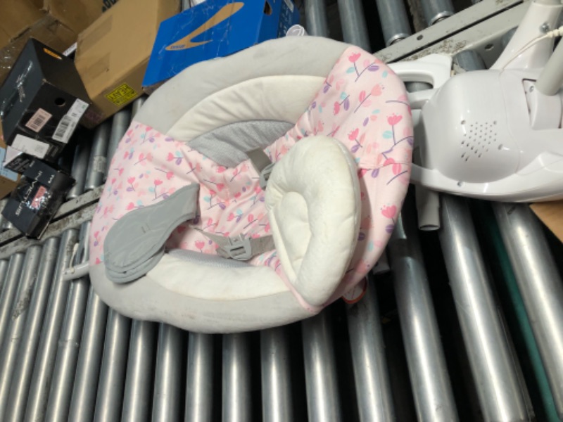 Photo 1 of (MISSING POWER CORD) Ingenuity SimpleComfort Lightweight Compact 6-Speed Multi-Direction Baby Swing, Vibrations & Nature Sounds, 0-9 Months 6-20 lbs (Pink Cassidy)