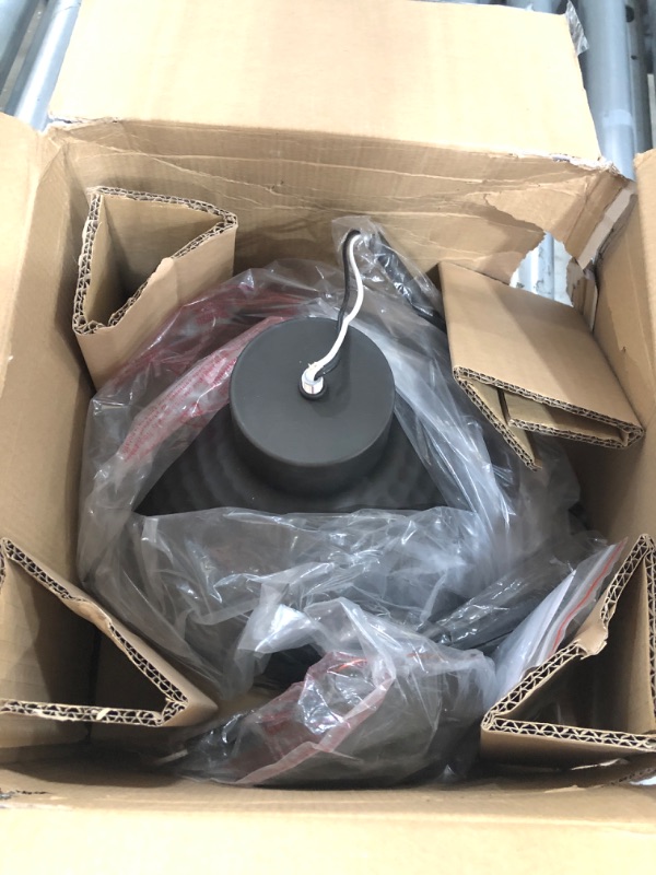 Photo 1 of ***PARTS ONLY***Westinghouse Oil Rubbed Bronze 6309900 One-Light Indoor Pendant, Hammered Finish and Metal Shade with Gold Interior
