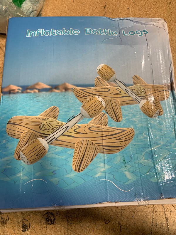 Photo 1 of [2025 New Version Patented] 4Pcs Pool Floats Inflatable Raft Pool Toys for Kids Ages 6-8-12, Battle Log Rafts Water Toys Kids, Swimming Pool Game Pool Party Outdoor for Family (Style-001)