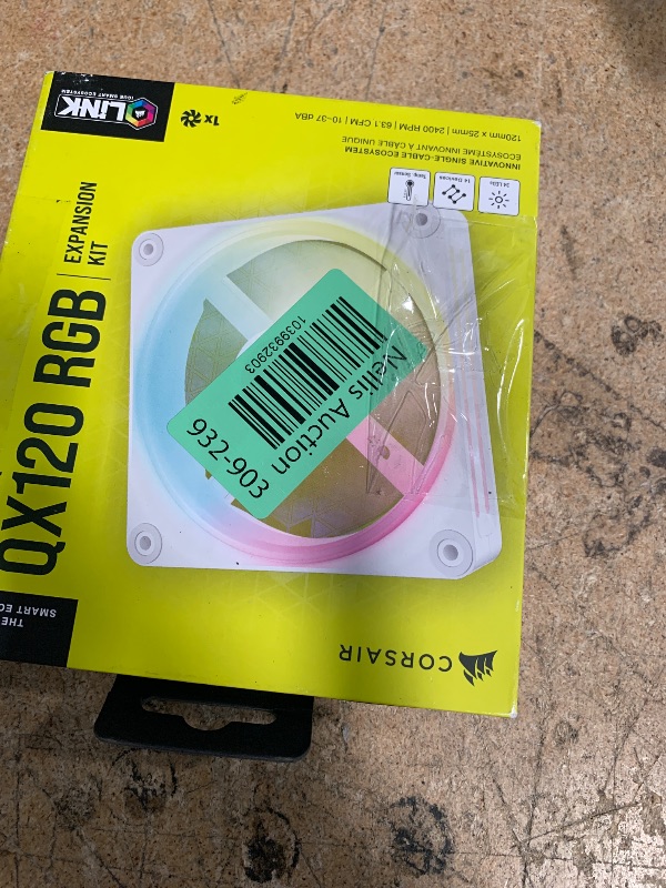 Photo 1 of (SEE NOTES BEFORE BIDDING) ***STOCK PHOTO REFERENCE ONLY***Corsair iCUE LINK QX120 RGB 120mm Magnetic Dome RGB Single Fan - White