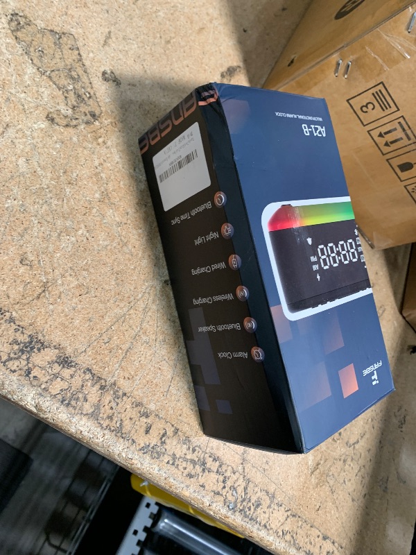 View 2 of Alarm Clock Speaker Wireless Charger, Digital Alarm Clocks Bedrooms Bluetooth, Alarm Clock Dimmable Light Bedrooms Dual Alarm Snooze Dimmer 12 24H RGB Night Light Bluetooth USB AUX, Black