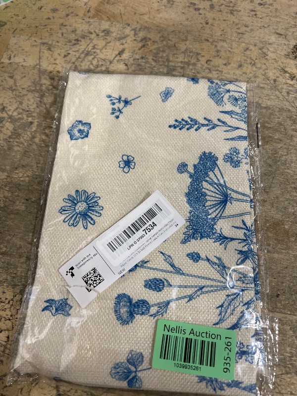 Photo 1 of AVOIN colorlife Wildflowers Spring Summer Antique Herbs Blue Throw Pillow Cover, 12 x 20 Inch Flower Cushion Case Decoration for Sofa Couch