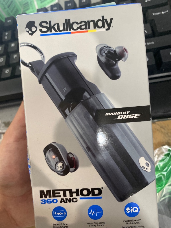 Photo 1 of (Missing one) Skullcandy Method 360 ANC Wireless Earbuds, Sound by Bose, Bluetooth Headphones, Premium Noise Cancelling, Up to 40 Hrs Battery