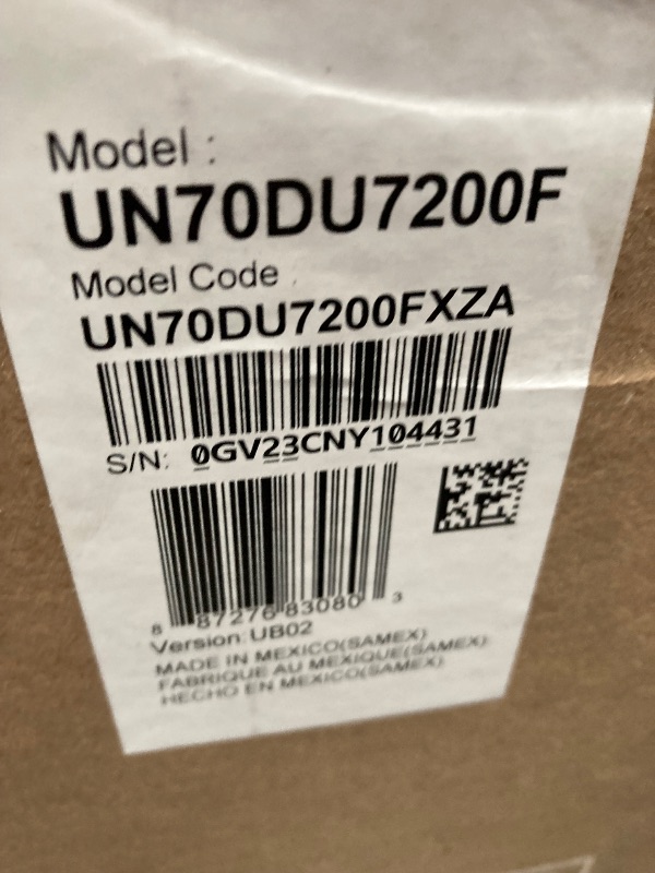 Photo 1 of **SMASHED SCREEN FINAL SALE**SAMSUNG 70-Inch Class Crystal UHD 4K DU7200 Series HDR Smart TV w/Object Tracking Sound Lite, PurColor, Motion Xcelerator, Mega Contrast, Q-Symphony (UN70DU7200, 2024 Model)